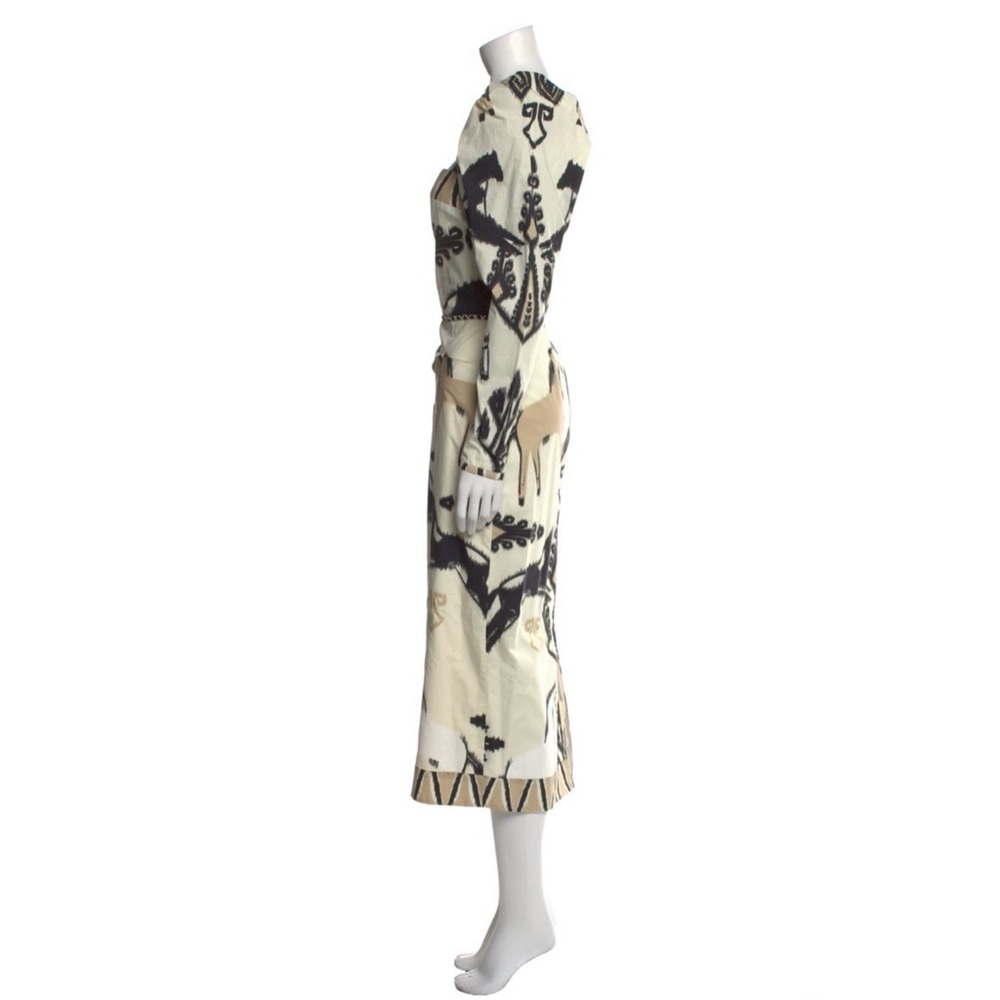 Johanna Ortiz Black and Cream Long Sleeve Dress - Picture 2 of 5